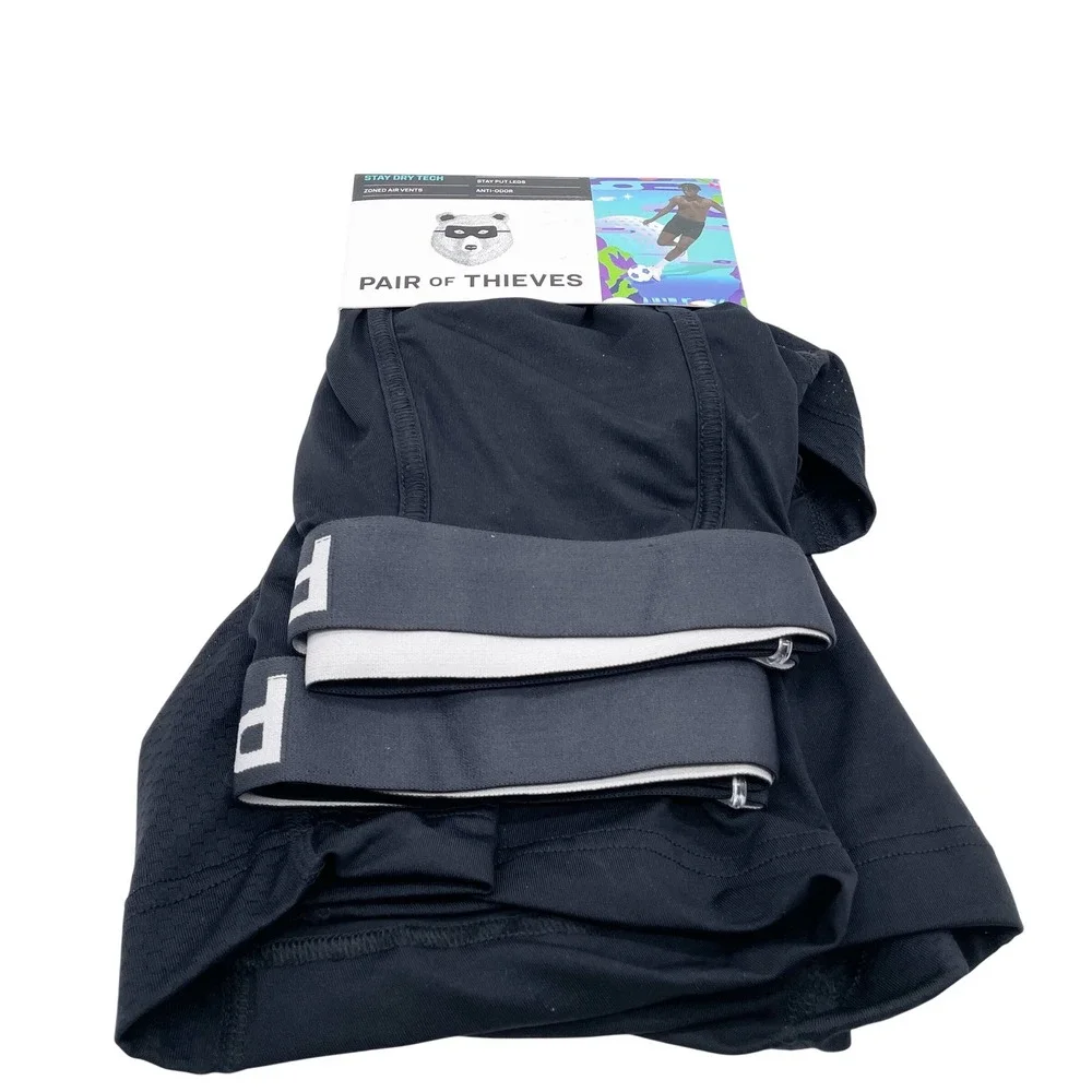Pair of Thieves Men's Black SuperCool Long Boxer Briefs 2-Pack Size XL